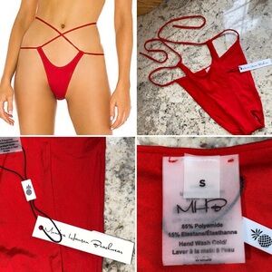 New! REVOLVE $120 Monica Hansen Havana style 99R Bikini Bottom in Red  Small NWT